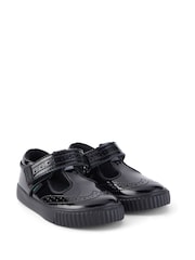 Kickers Black Infants Tovni Brogue T-Bar Patent Leather School Shoes - Image 3 of 9