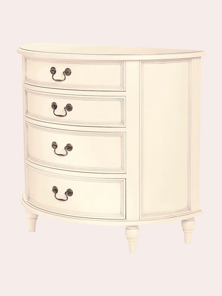 Laura Ashley Ivory Clifton Half Moon 4 Drawer Chest - Image 3 of 3