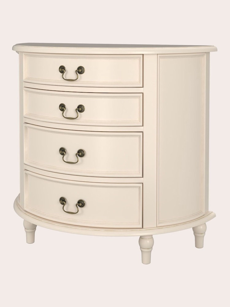 Laura Ashley Ivory Clifton Half Moon 4 Drawer Chest - Image 4 of 4