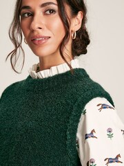 Joules Lily Green Bouclé Vest - Image 4 of 8