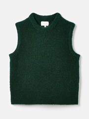 Joules Lily Green Bouclé Vest - Image 8 of 8