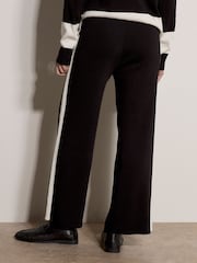 Apricot Black Monochrome Stripe Wide-Leg Knitted Trousers - Image 2 of 4
