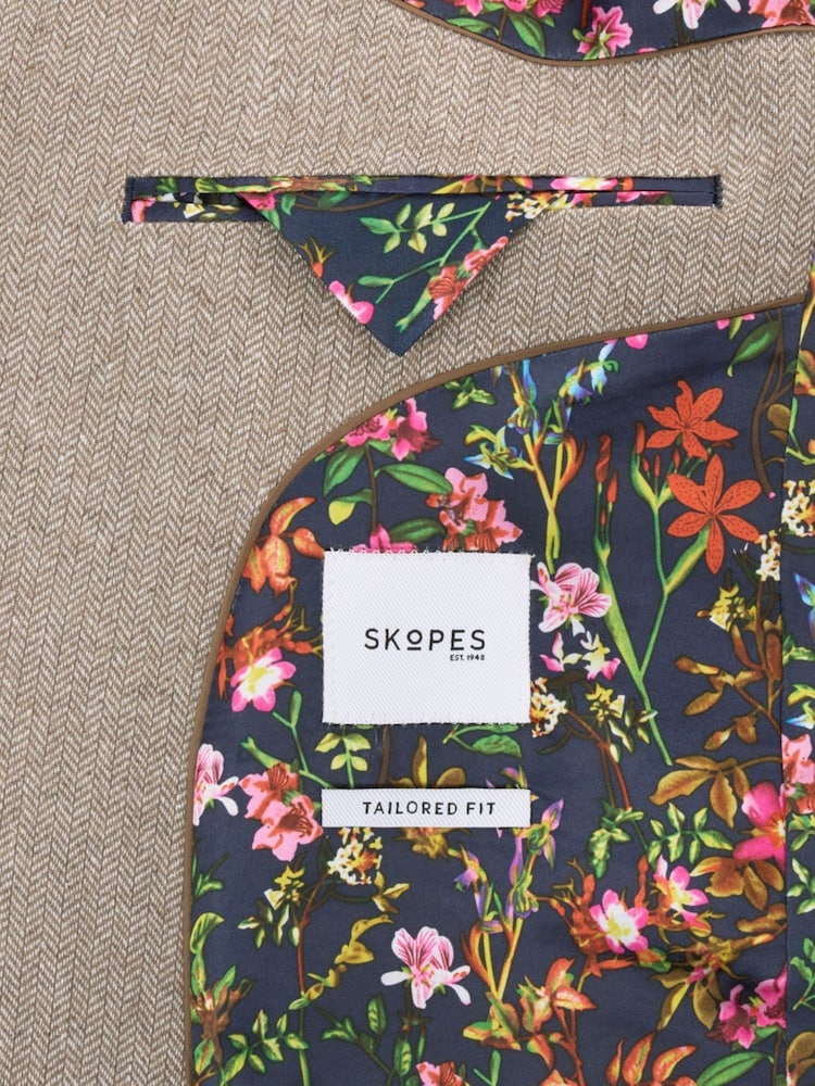 灰色 - 量身定制 - Skopes Jude 粗花呢合身西装夹克 - 8的图像8｝