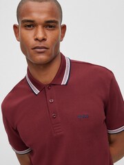 BOSS Maroon Red/Burgandy Tipping Paddy Polo Shirt - Image 4 of 5