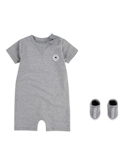 Converse Grey Romper and Bootie Baby Set - Image 1 of 7