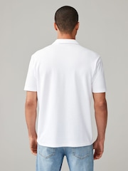 White Textured Short Sleeve Polo Shirt - Image 2 of 7