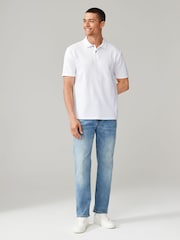 White Textured Short Sleeve Polo Shirt - Image 3 of 7