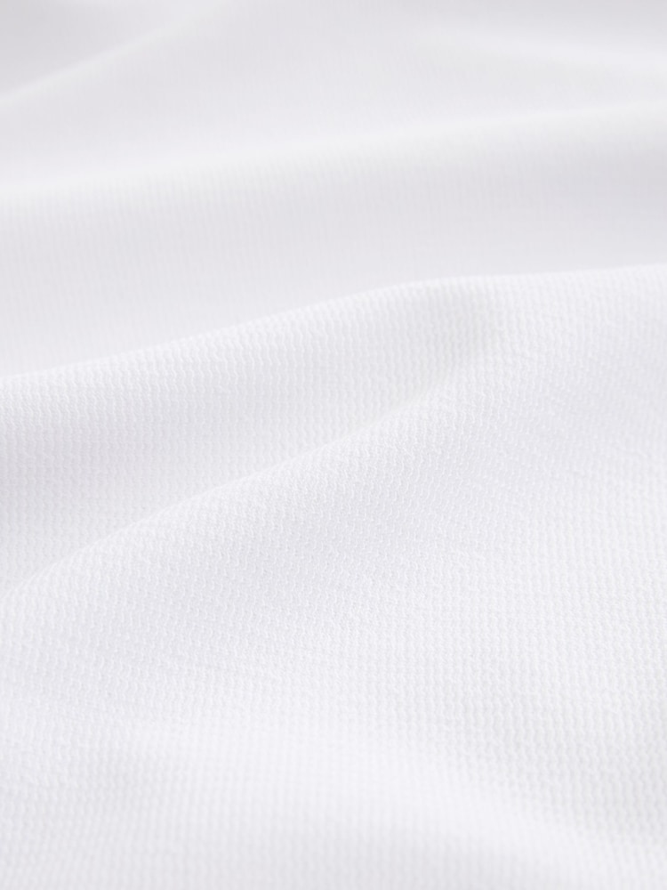 White Textured Short Sleeve Polo Shirt - Image 7 of 7