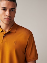 Amber Yellow Regular Fit Short Sleeve Pique Polo Shirt - Image 1 of 6