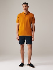 Amber Yellow Regular Fit Short Sleeve Pique Polo Shirt - Image 2 of 6