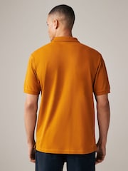 Amber Yellow Regular Fit Short Sleeve Pique Polo Shirt - Image 4 of 6