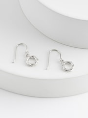 Sterling Silver Twist Circle Drop Earrings - Image 1 of 1