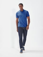 Mid Blue Regular Fit Short Sleeve Pique Polo Shirt - Image 2 of 7