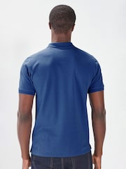 Mid Blue Regular Fit Short Sleeve Pique Polo Shirt - Image 3 of 7