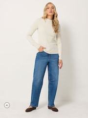 Long Tall Sally White Polka Dot Long Sleeve High Neck Top - Image 2 of 6