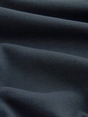Navy Flocked 100% Cotton Short Sleeve Smart Collar Polo Shirt - Image 7 of 7