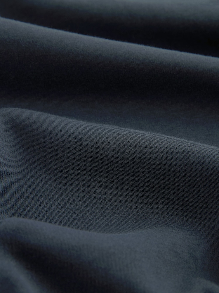Navy Flocked 100% Cotton Short Sleeve Smart Collar Polo Shirt - Image 7 of 7
