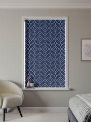 Blue Lattice Geo Made to Measure Roller Blind - Image 2 of 6