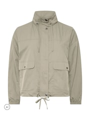 Yours Curve Grey Lightweight Funnel Neck Jacket - Image 6 of 7