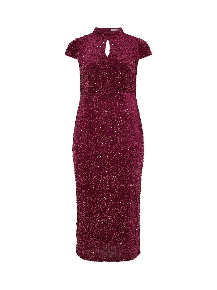 Yours Curve London Velvet Sequin Keyhole Maxi Dress - 2суретінің 1 суреті