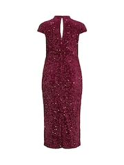 Yours Curve London Velvet Sequin Keyhole Maxi Dress - 2суретінің 2 суреті