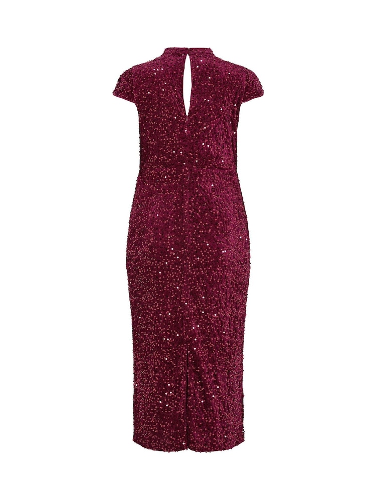 Yours Curve London Velvet Sequin Keyhole Maxi Dress - 2суретінің 2 суреті