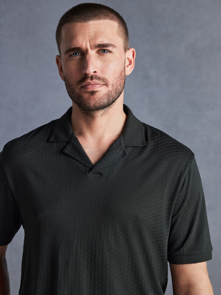 Olive Green Signature Modal Cuban Collar Polo Shirt - Image 1 of 9