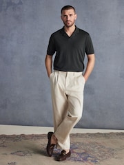 Olive Green Signature Modal Cuban Collar Polo Shirt - Image 3 of 9