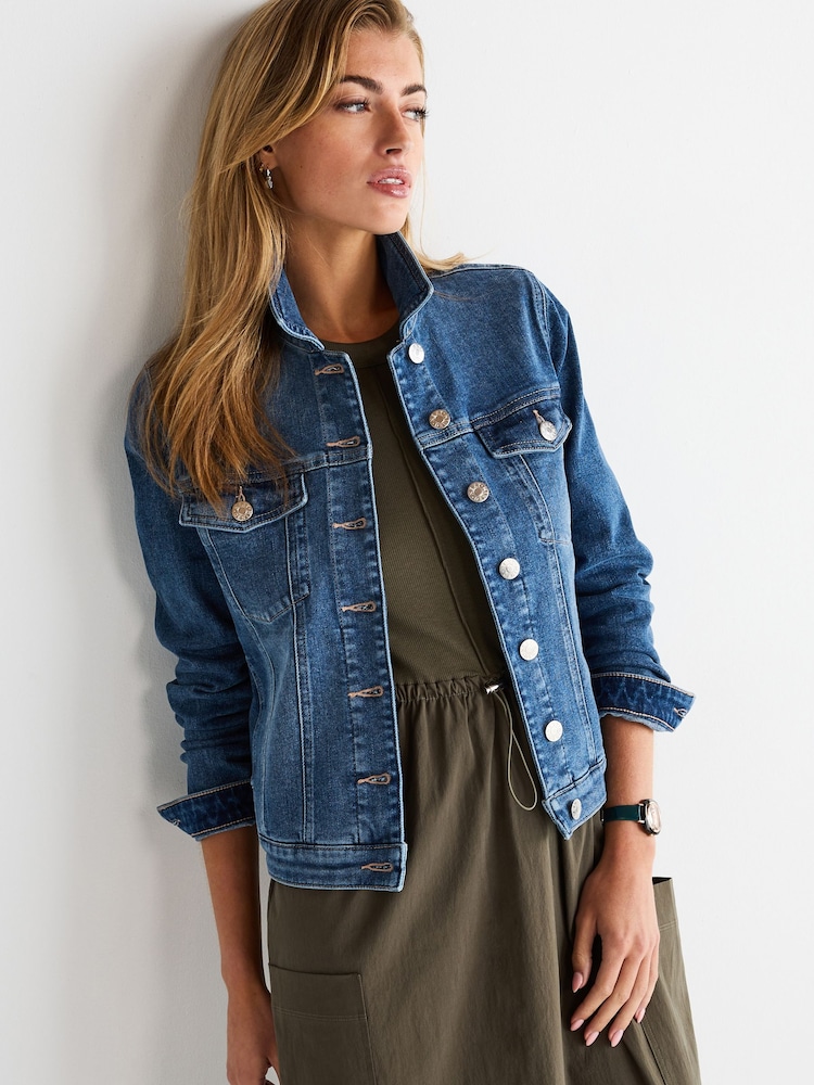 Mid Blue Wash Denim Jacket - Image 3 of 5