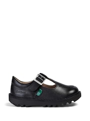 Kickers Black Leather Infant Leather T-Bar School Shoes - Image 1 of 7