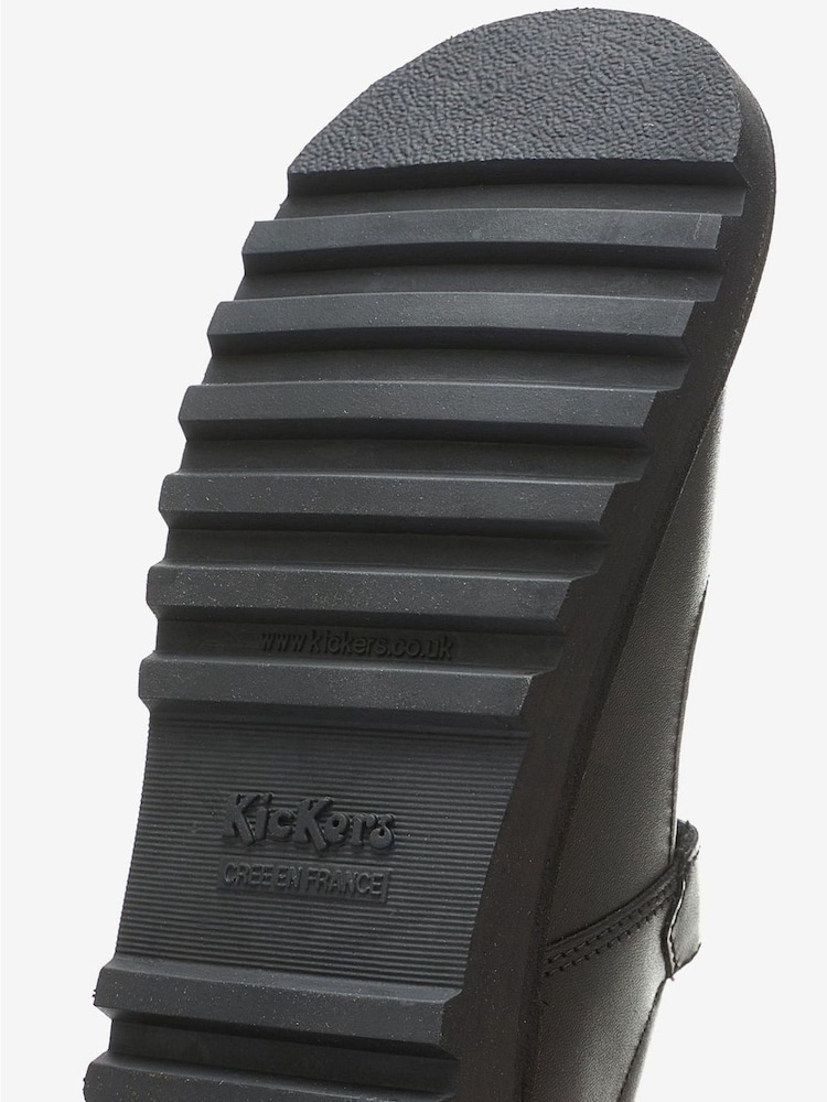 Kickers Black Leather Infant Leather T-Bar School Shoes - Image 7 of 7