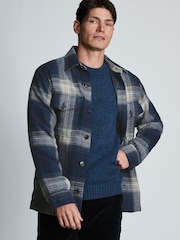 Brook Taverner Blue Flap Pocket Check Overshirt - Image 1 of 6