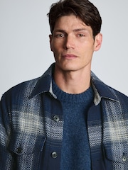 Brook Taverner Blue Flap Pocket Check Overshirt - Image 2 of 6