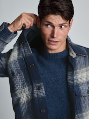 Brook Taverner Blue Flap Pocket Check Overshirt - Image 5 of 6