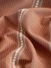 Brown Textured Stripe Short Sleeve Cuban Collar Shirt - Image 7 of 7