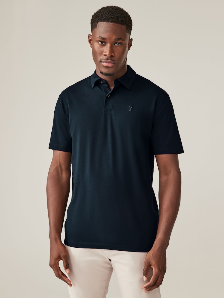 Blue Regular Fit Short Sleeve Jersey Polo Shirts 5 Pack - Image 10 of 17