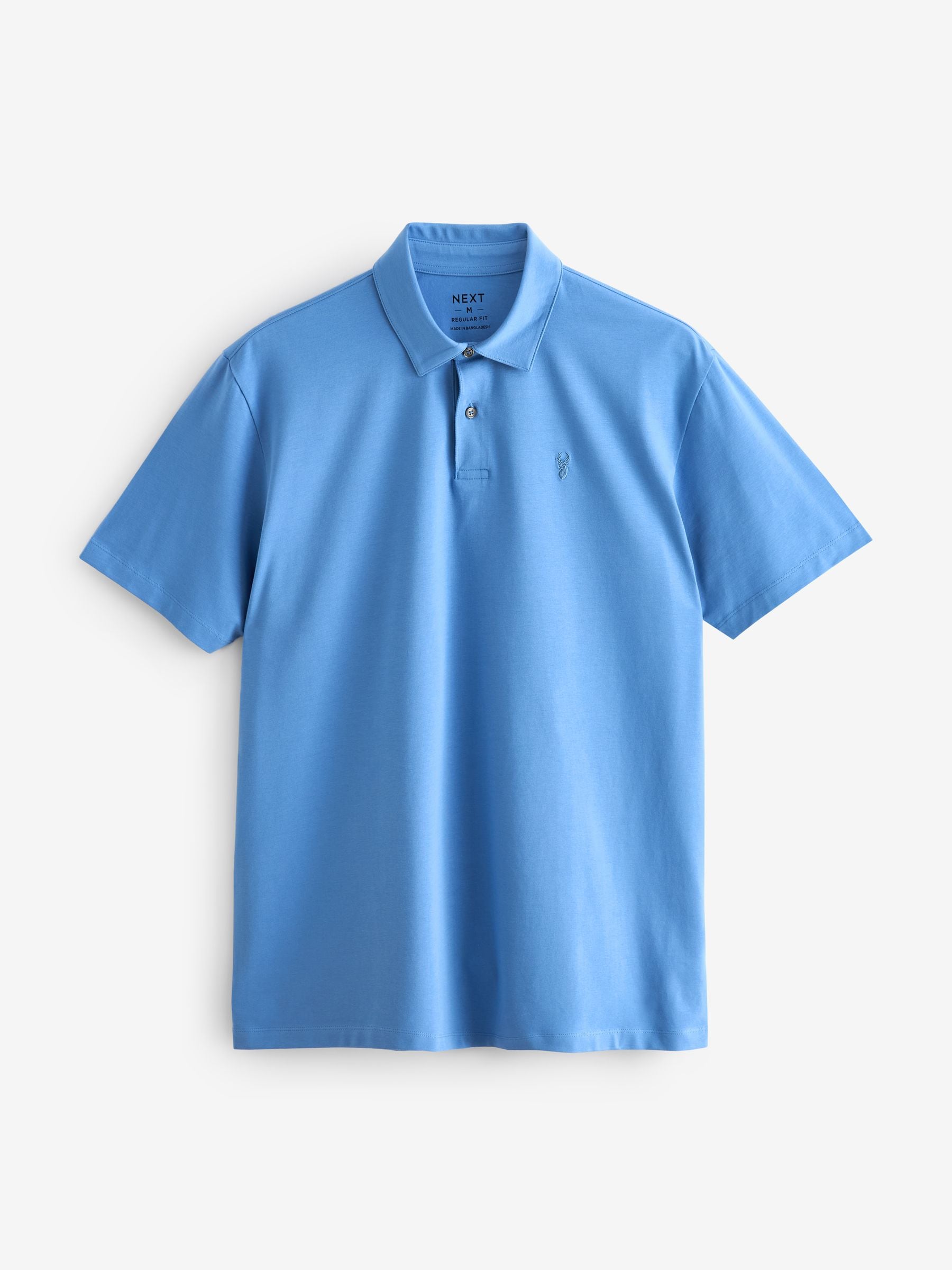Buy Blue Regular Fit Short Sleeve Jersey Polo Shirts 5 Pack from