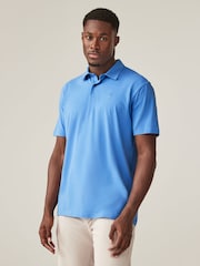 Blue Regular Fit Short Sleeve Jersey Polo Shirts 5 Pack - Image 2 of 17