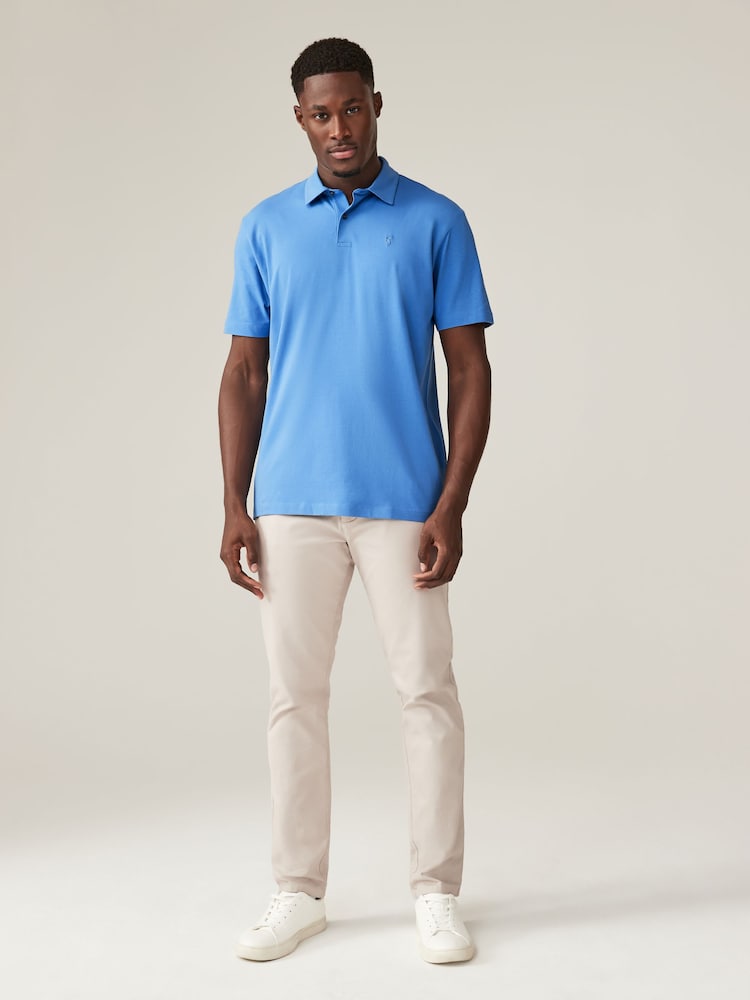 Blue Regular Fit Short Sleeve Jersey Polo Shirts 5 Pack - Image 5 of 17