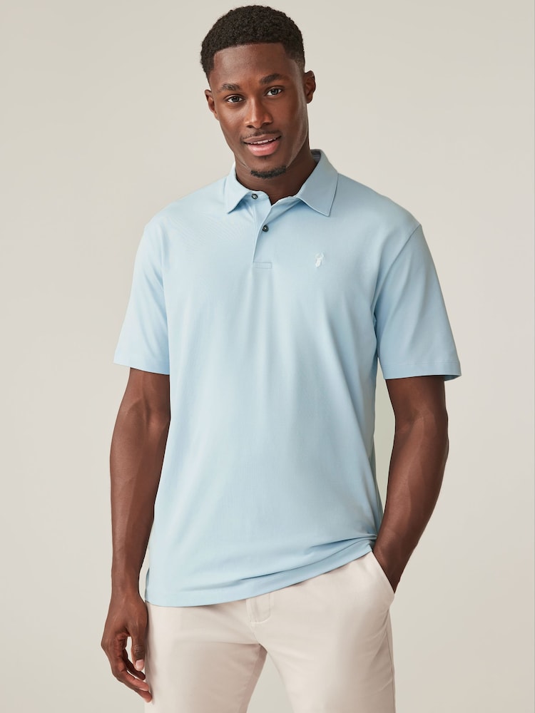 Blue Regular Fit Short Sleeve Jersey Polo Shirts 5 Pack - Image 7 of 17