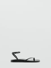 Mango Black Strappy Casual Sandals - Image 1 of 4
