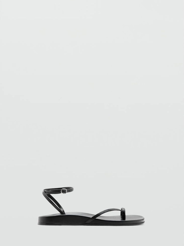Mango Black Strappy Casual Sandals - Image 1 of 4 Mango Black Strappy Casual Sandals - Image 1 of 4