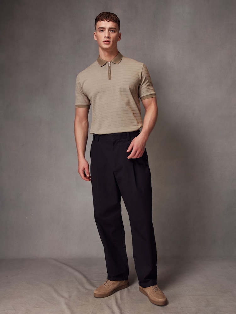 Neutral Regular Fit Smart Zip-Neck Polo Shirt - Image 2 of 7