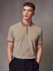 Neutral Regular Fit Smart Zip-Neck Polo Shirt - Image 4 of 7