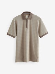 Neutral Regular Fit Smart Zip-Neck Polo Shirt - Image 5 of 7