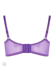 Yours Curve Purple Stretch Lace Non-Padded Underwired Bra - Image 6 of 6