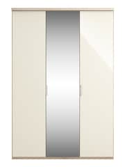 Wiemann Peyton Rustic Oak / White Glass and Mirror Semi Fitted Triple Wardrobe - Image 2 of 4