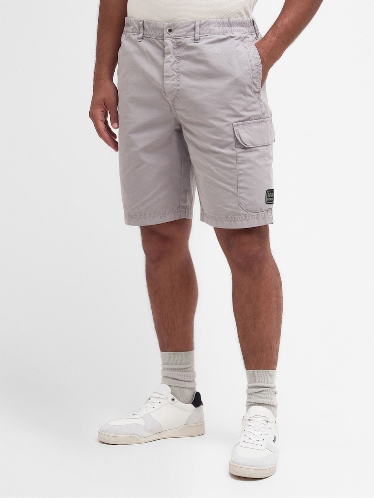 Barbour® International Grey 100% Cotton Gear Garment Dyed Cargo Shorts - Image 1 of 1
