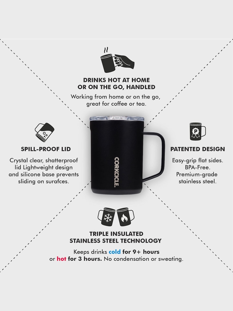 Corkcicle Black Insulated Travel Mug - Image 3 of 3