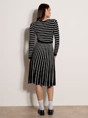 Apricot Black Multi Stripe Knitted Midi Dress - Image 4 of 4
